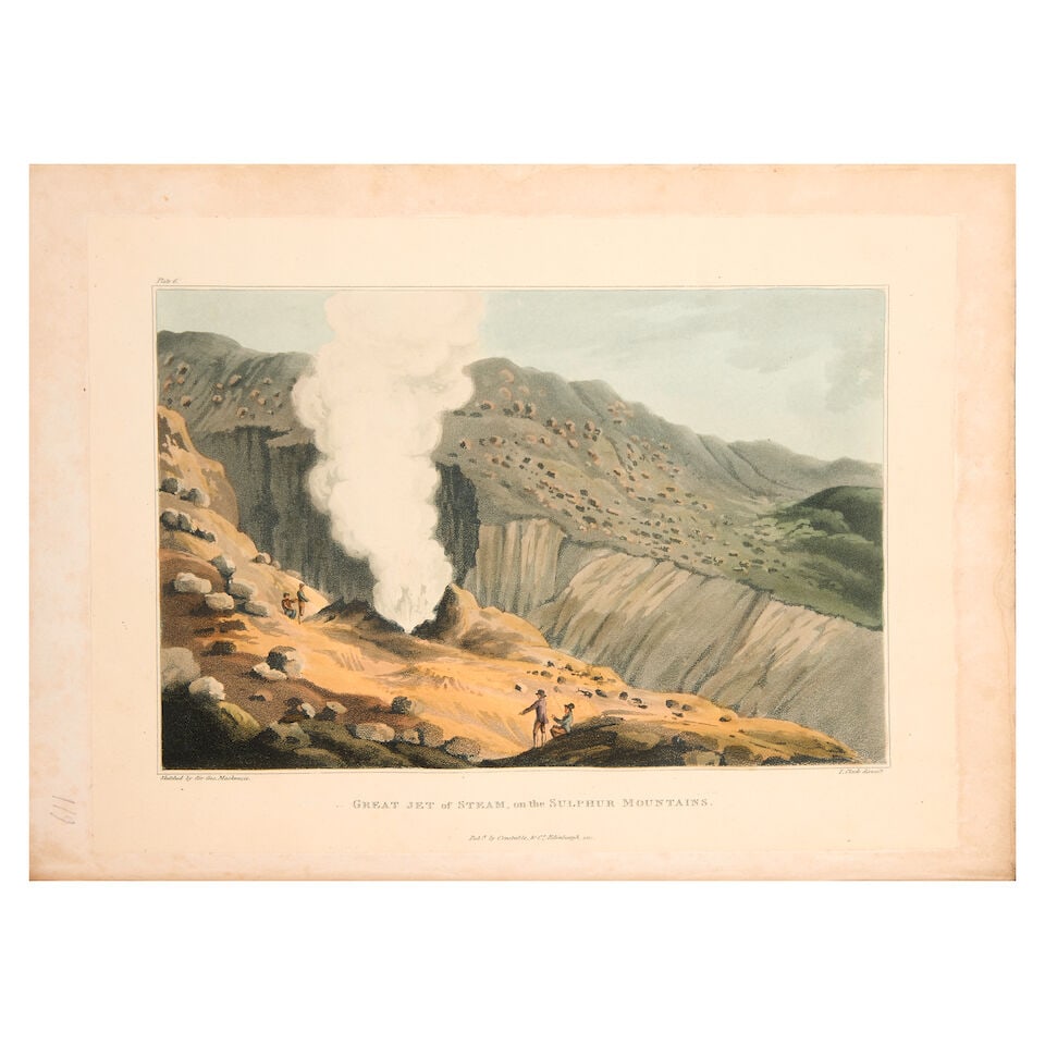MACKENZIE (GEORGE STEUART) Travels in the Island of Iceland, FIRST EDITION, Edinburgh,...: MACKENZIE (GEORGE STEUART) Travels in the Island of Iceland, FIRST EDITION, 2 engraved maps (one folding, spotting and toning to both), 15 engraved plates including 8 mounted hand-coloured