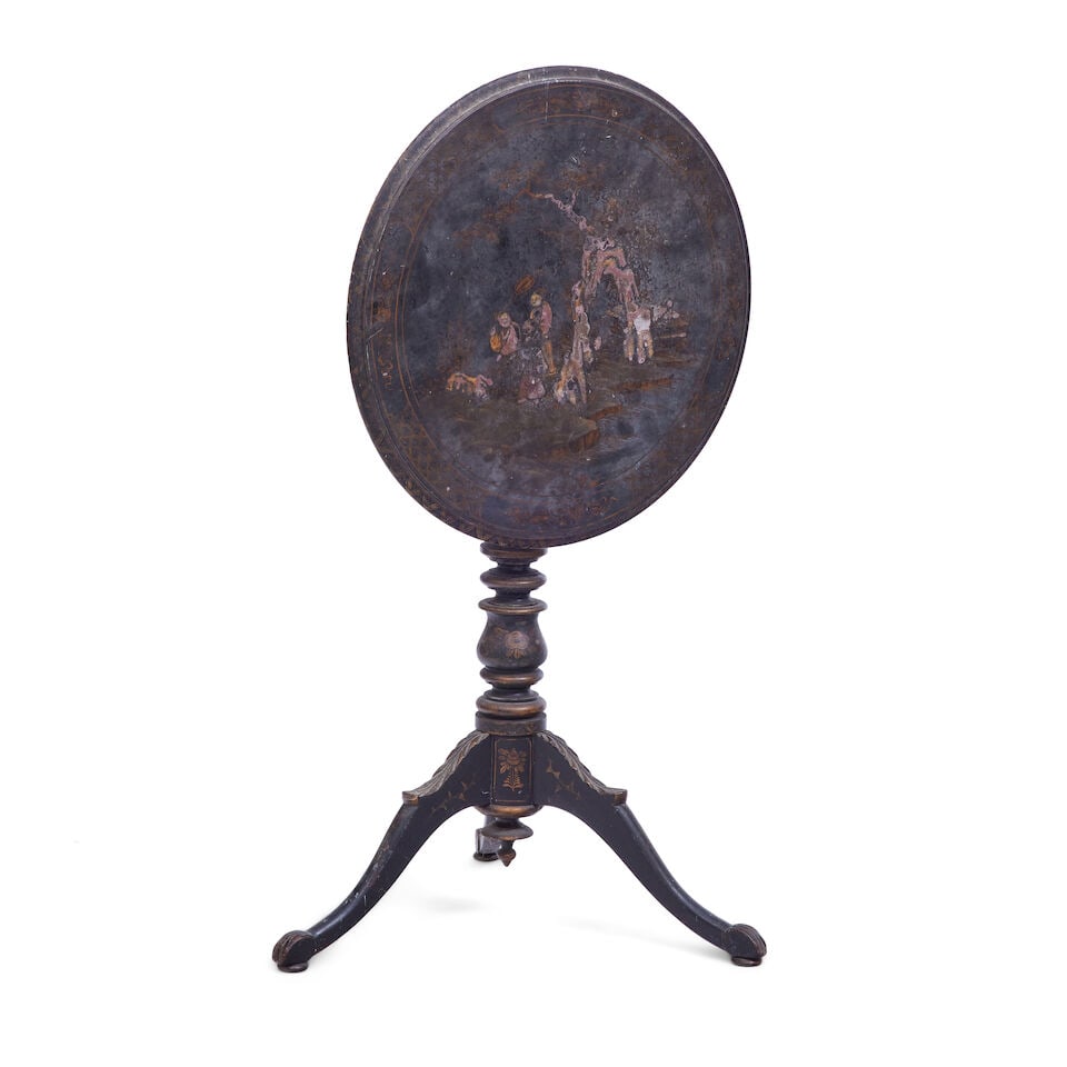 A George III black Japanned tripod table Early 19th century - 2
