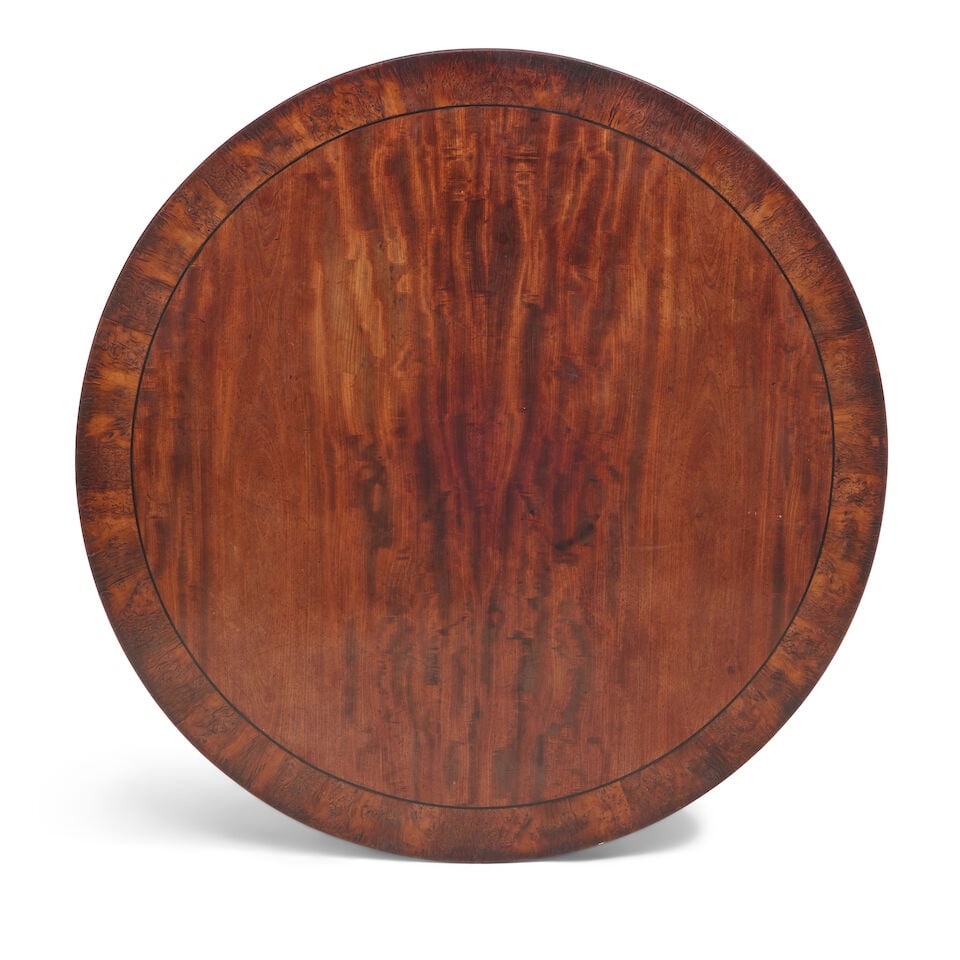 A George III mahogany and burr yew crossbanded supper table Late 18th / early 19th century, prob... - 2