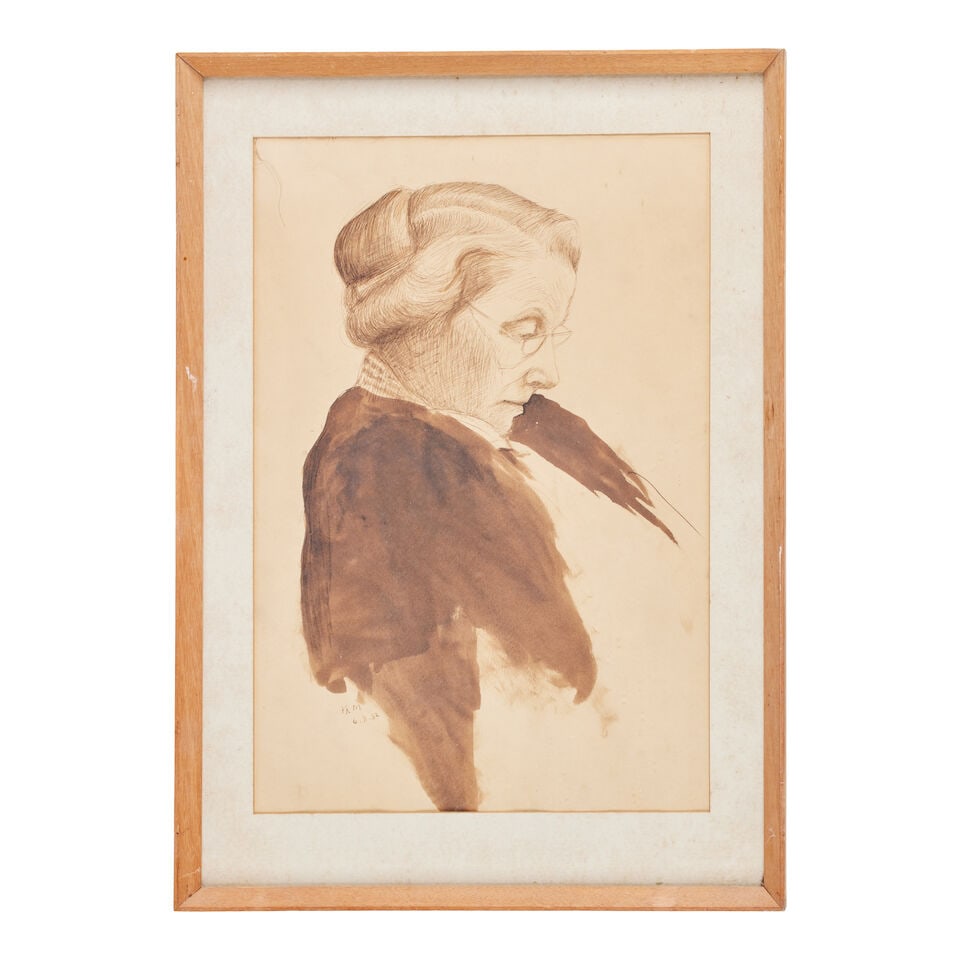 Sir Herbert Maxwell (British, 1845-1937) A profile sketch of possibly Lady Mary Maxwell (And a c... - 5