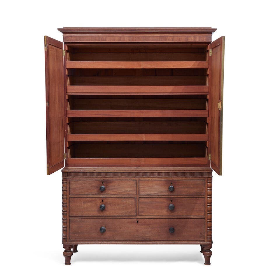 A late George III mahogany linen press Early 19th century, probably Scottish - 2