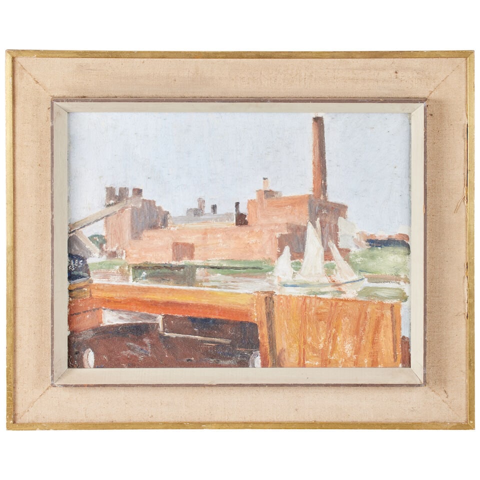 Christian Maxwell (Scottish, 1910-1980) Cowes (And two others by the same hand: Interior scene w... - 7