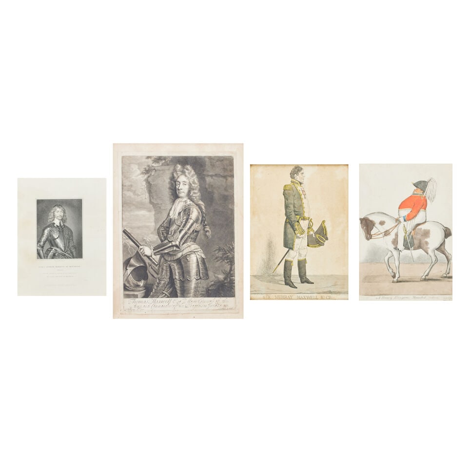 John Baptist Closterman (Osnabrück 1660-1713 London) Thomas Maxwell, Maj-Gen of the Army an...: John Baptist Closterman (Osnabrück 1660-1713 London) Thomas Maxwell, Maj-Gen of the Army and Commander of the Dragoons in Ireland An engraving; Richard Dighton, Sir Murray Maxwell Kt CB