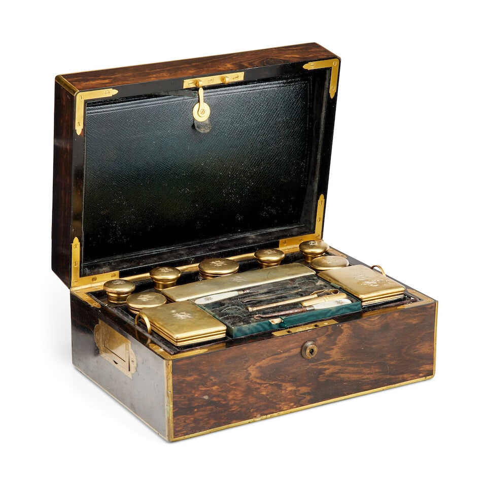 Edith Campbell's coromandel wood and silver-gilt mounted dressing case By F West of James St, Lo... - 5