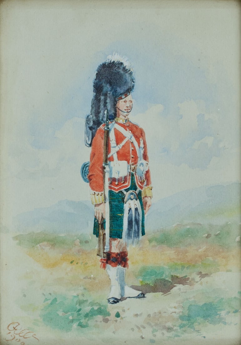 Reginald Augustus Wymer (British, 1849-1935) Military uniforms from 1660, a set of five (And two... - 8