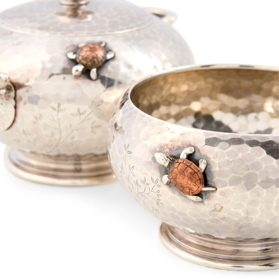 Five-piece Whiting Sterling Silver and Mixed Metal Tea and Coffee Service, - 4