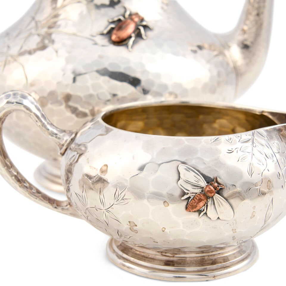 Five-piece Whiting Sterling Silver and Mixed Metal Tea and Coffee Service, - 5