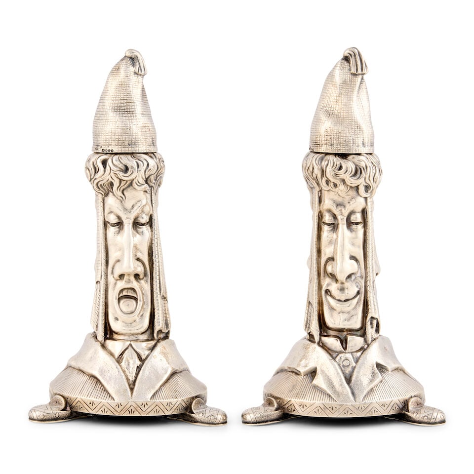 Pair of Victorian Sterling Silver Figural Candlesticks, - 4