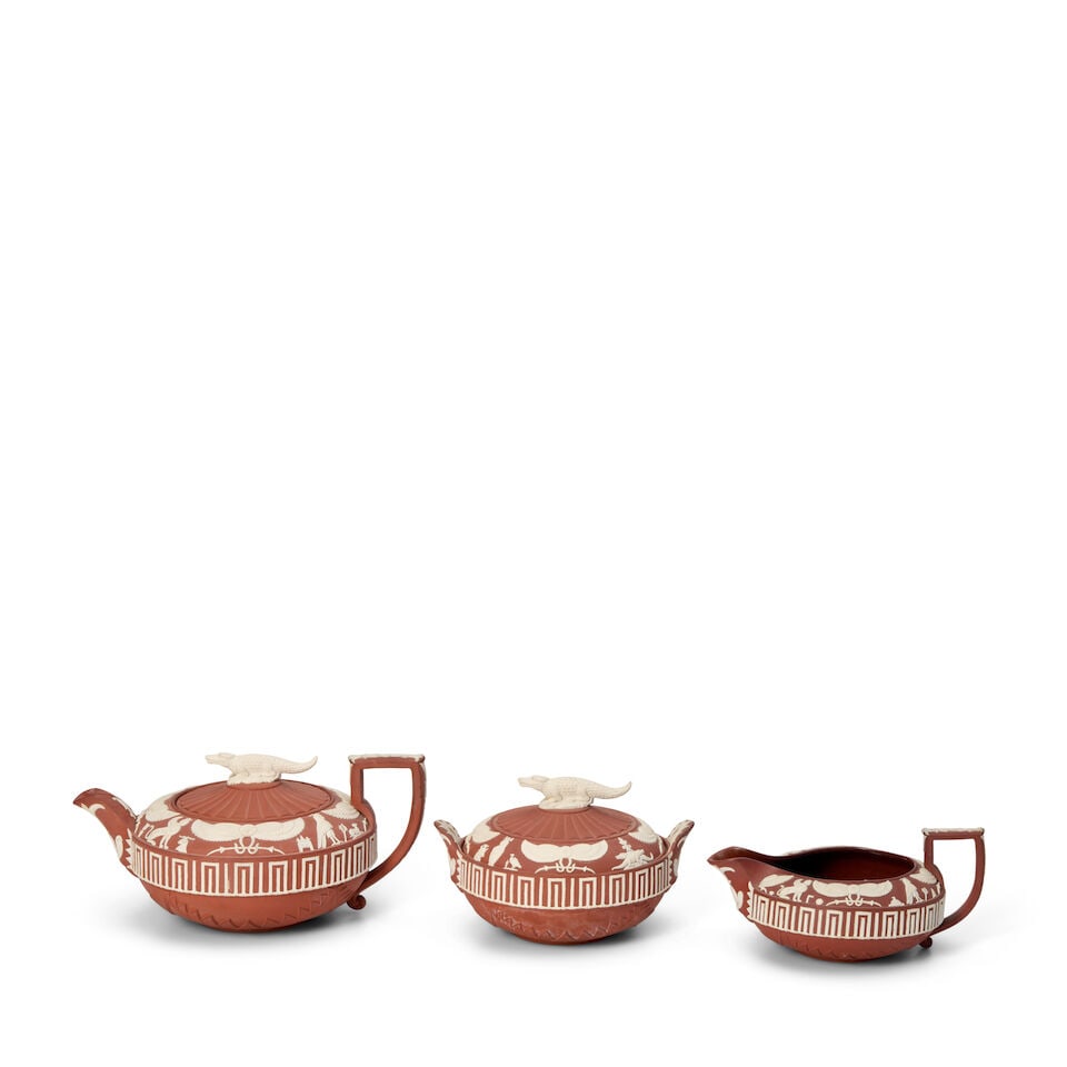 Three Piece Wedgwood Egyptian Tea Set, England, early 19th century, (1 of 1)