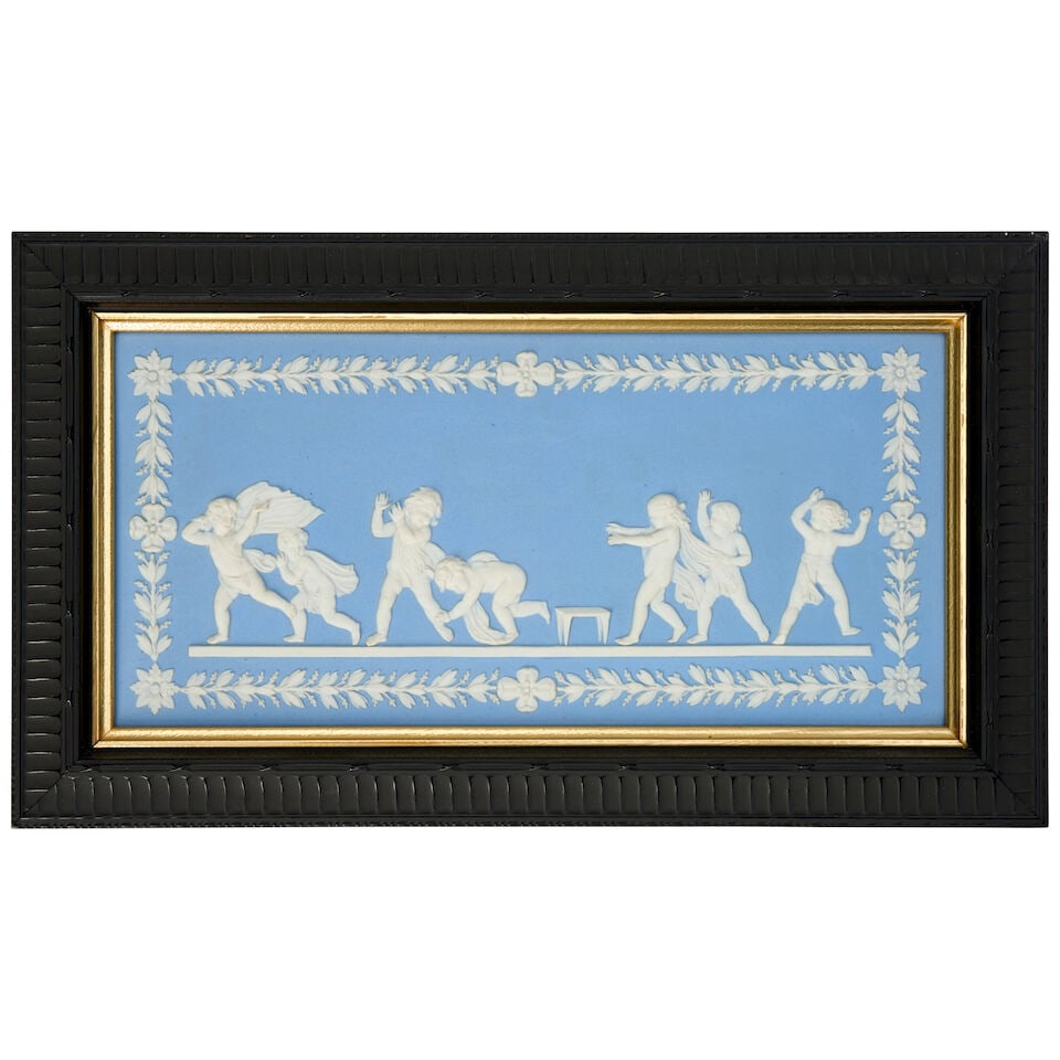 Wedgwood Solid Light Blue Jasper Blind Man's Bluff Plaque, England, 19th century, (1 of 1)