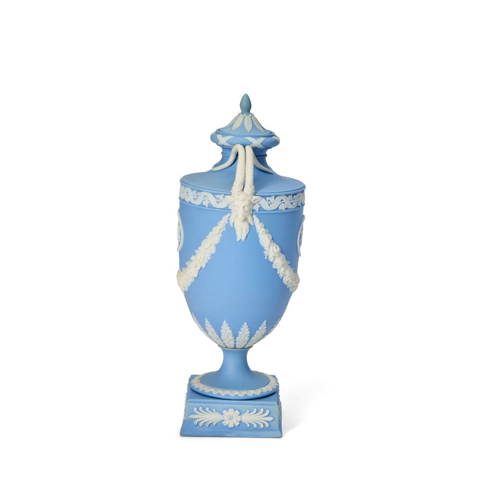 Wedgwood Solid Light Blue Jasper Vase and Cover, England, 19th century, - 2