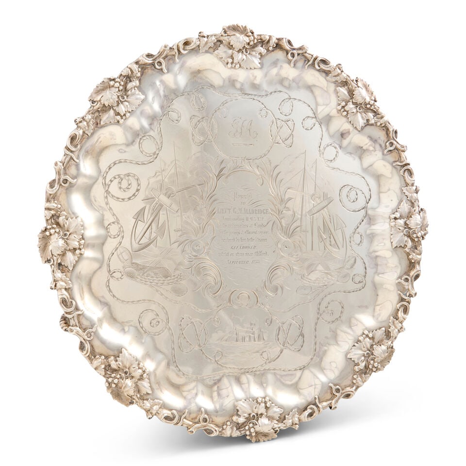 Victorian Sterling Silver Naval Presentation Salver, (1 of 1)