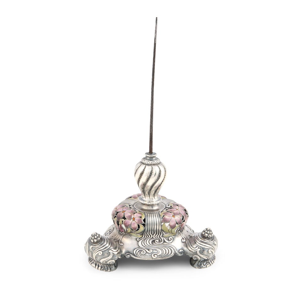 Tiffany & Co. Sterling Silver and Enamel Paper Spike, - 2
