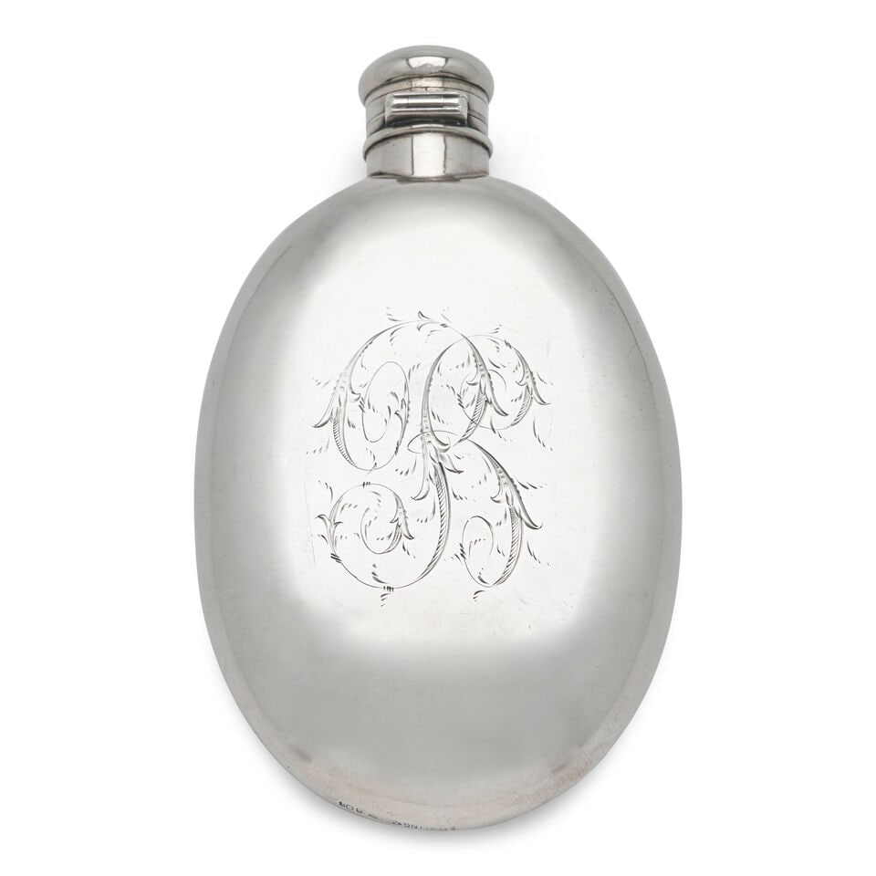George Sheibler Sterling Silver and Mixed Metal Flask, - 3