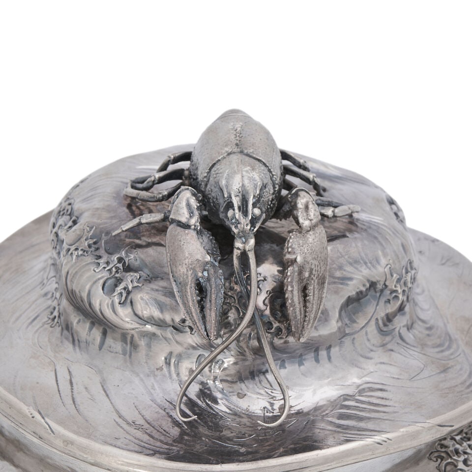 Gorham Sterling Silver Oyster Tureen, - 2