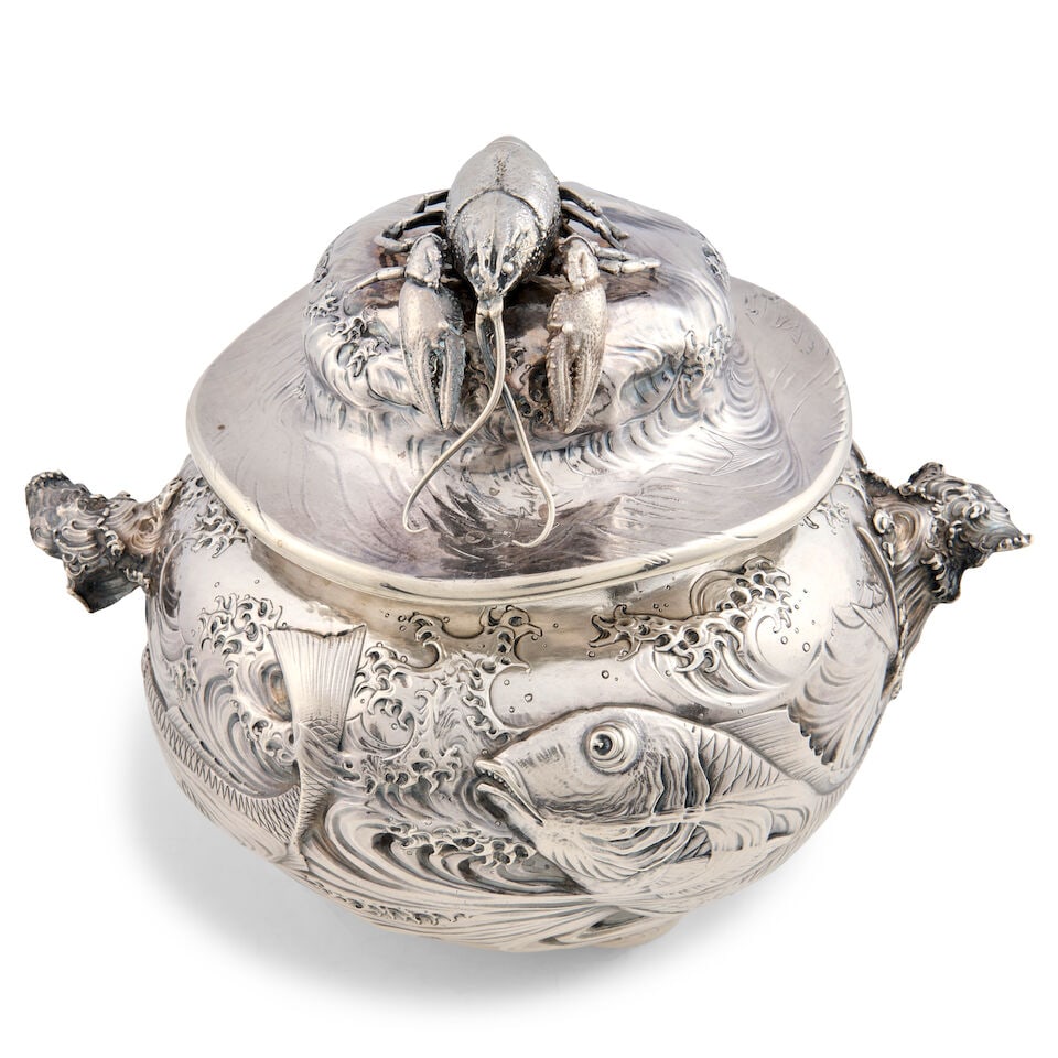 Gorham Sterling Silver Oyster Tureen, - 7