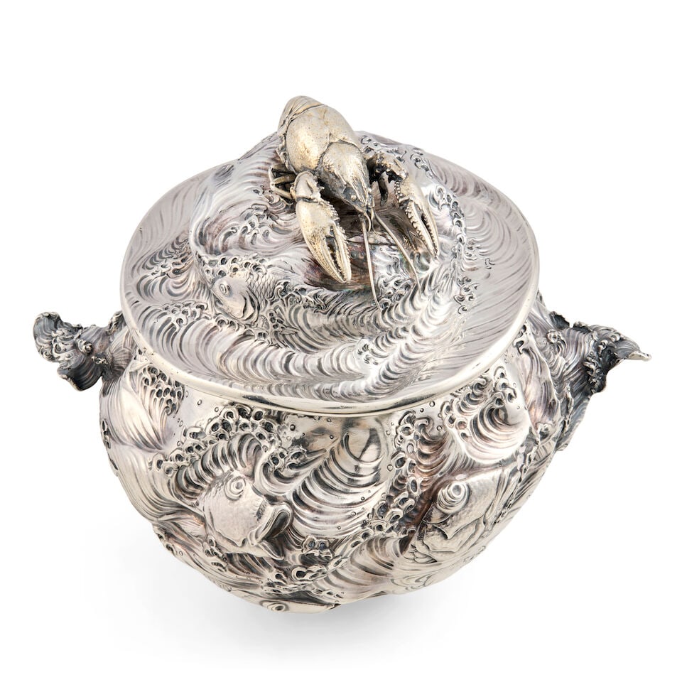 Gorham Sterling Silver Oyster Tureen, - 8