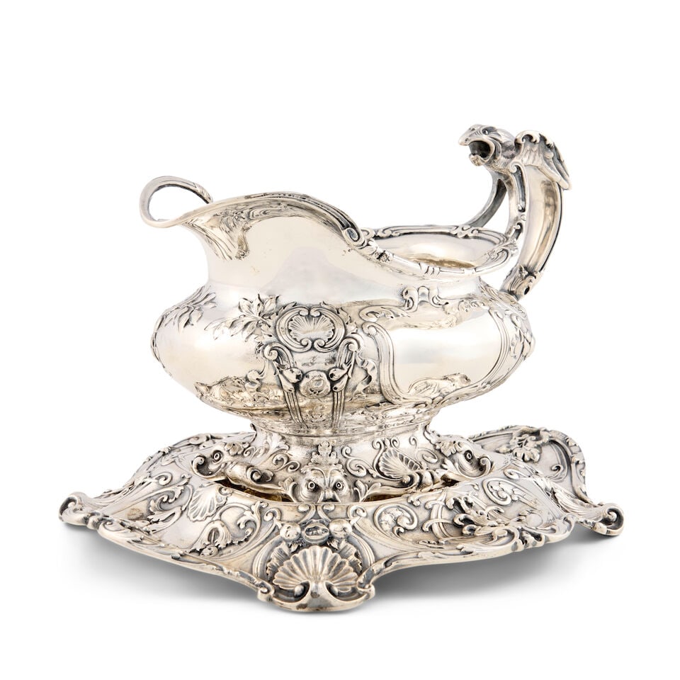Gorham Sterling Silver Sauceboat and Undertray, - 3