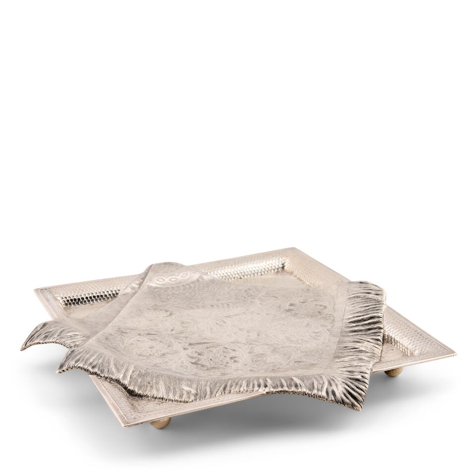 Gorham Sterling Silver Trompe l'oeil Plate, - 2