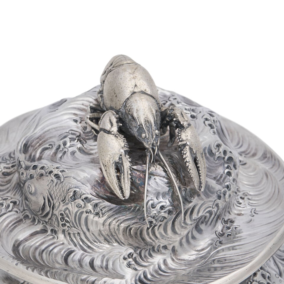 Gorham Sterling Silver Oyster Tureen, - 2