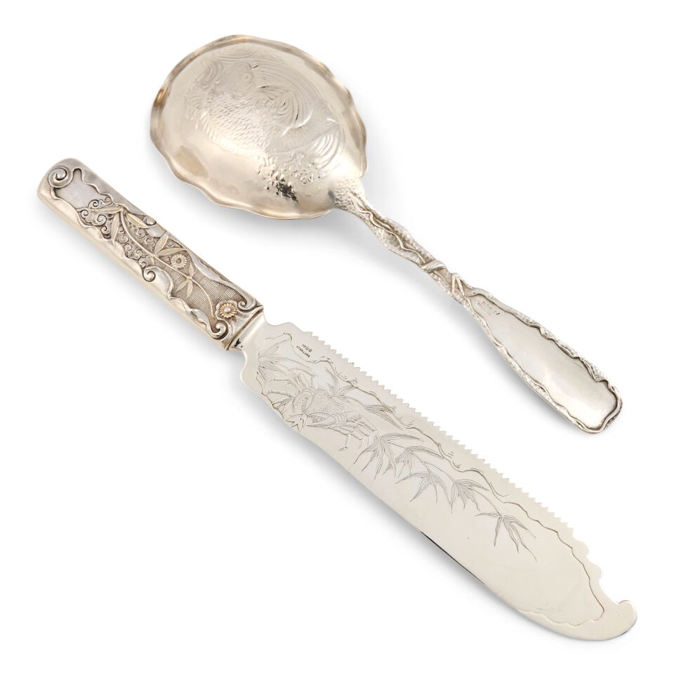 Two Gorham 'Hizan' Pattern Sterling Silver Serving Pieces, - 3