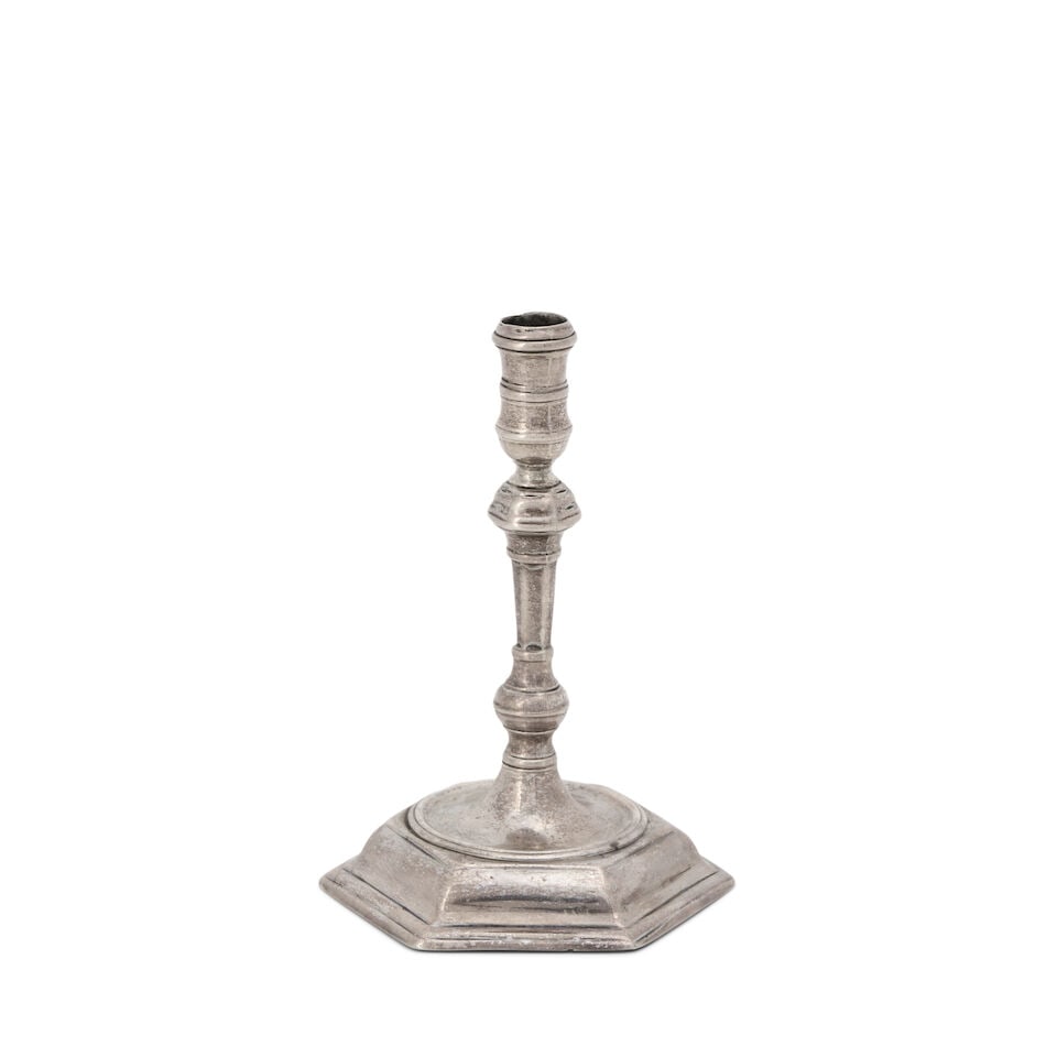 An Early George II Sterling Silver Taperstick,: An Early George II Sterling Silver Taperstick, London, 1727-28, possibly John Bird (maker's mark rubbed), of standard form, ht. 4 1/4 in., approx. 3.45 troy oz. For further information on this lot ple