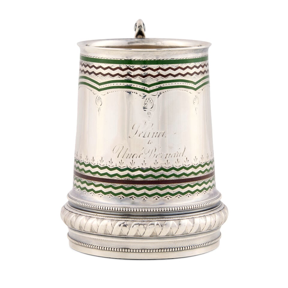 Gorham Sterling Silver and Enamel Cup, - 4
