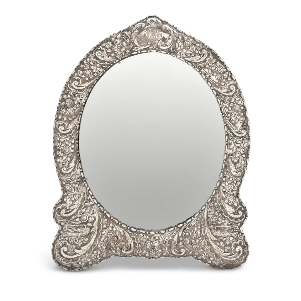 Victorian Silver-mounted Dressing Table Mirror, (1 of 2)