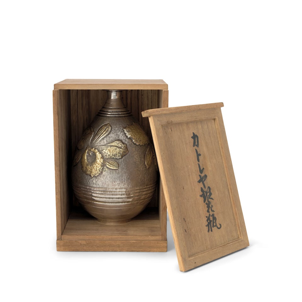 Japanese Silver Vase, - 2