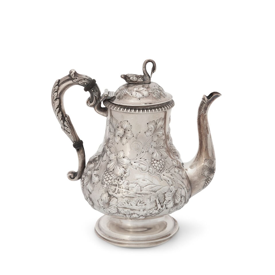 Jones, Ball & Poor Coin Silver Coffeepot, - 2