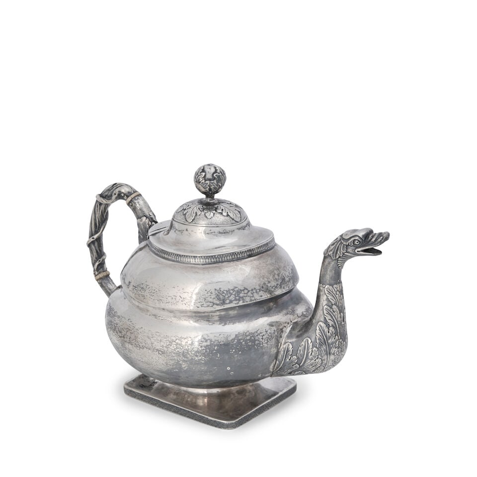 S. Kirk 11oz Silver Teapot, - 2