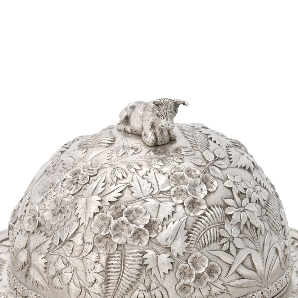 S. Kirk & Son Sterling Silver Covered Butter Dish, - 3