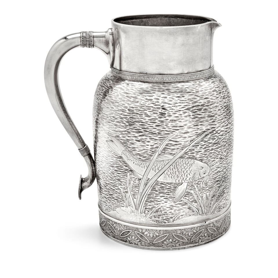 A Tiffany & Co. Sterling Silver Japonesque Water Jug, - 3