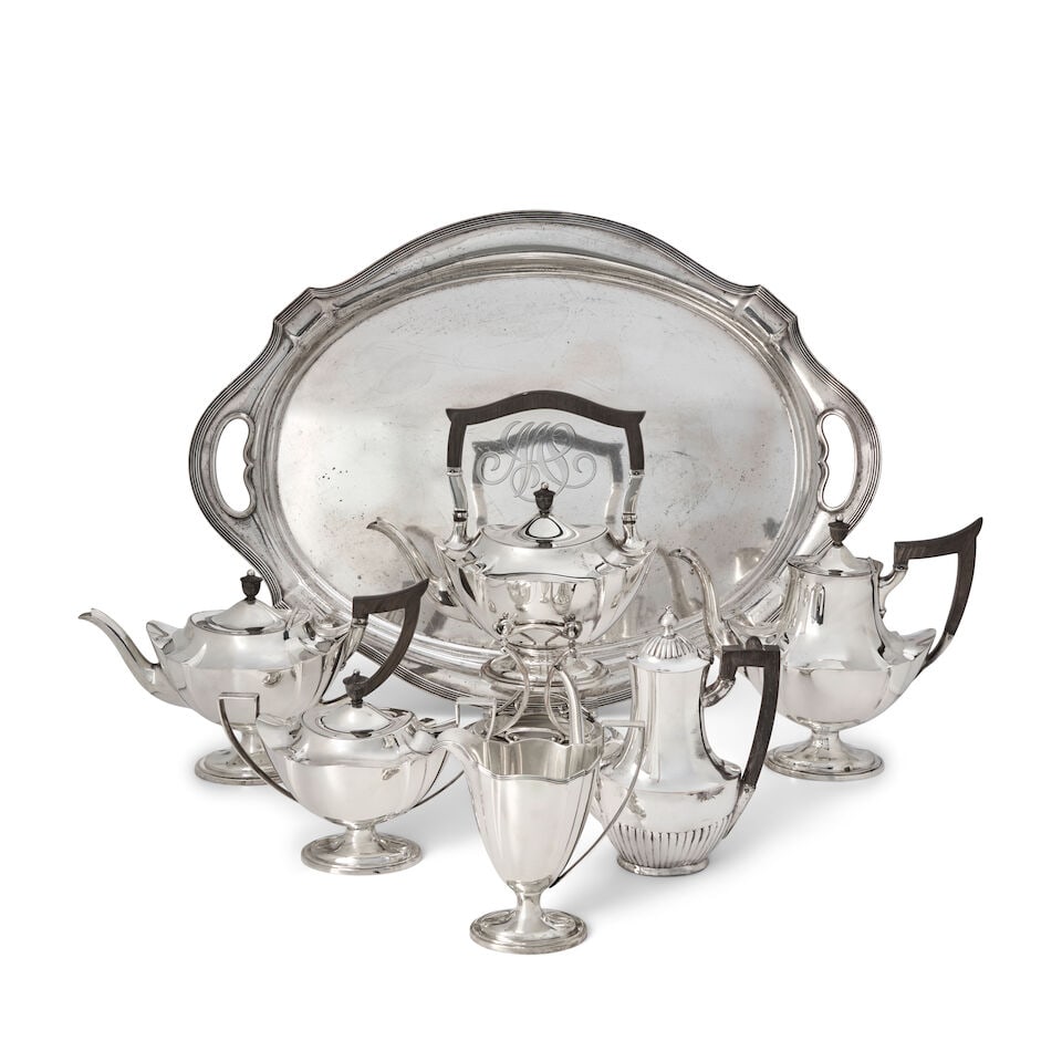 Gorham 'Plymouth' Sterling Silver Coffee and Tea Service with Tray, - 2