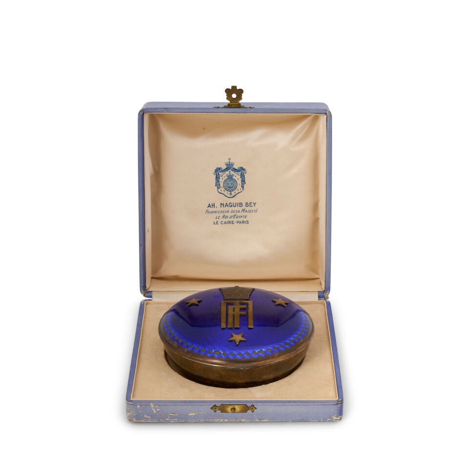 An Enameled Silver-gilt Box made to Commemorate the Marriage of Mohammad Reza Pahlavi of Persia ... - 3