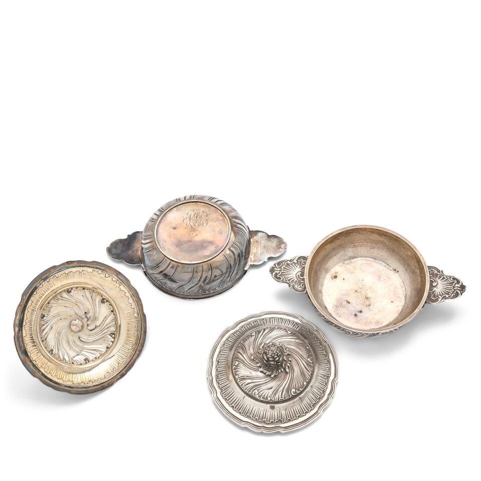 Pair of French .950 Silver Ecuelles and Covers, - 2