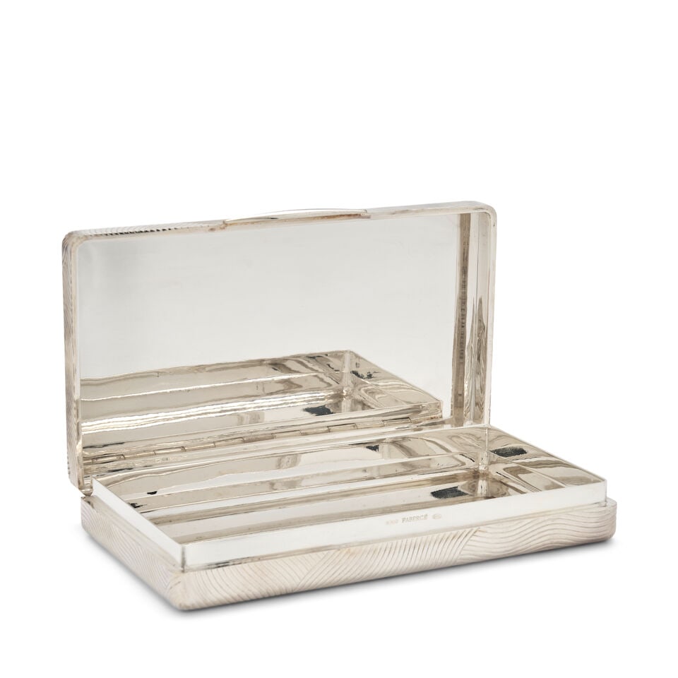 Faberge Sterling Silver Humidor, - 4