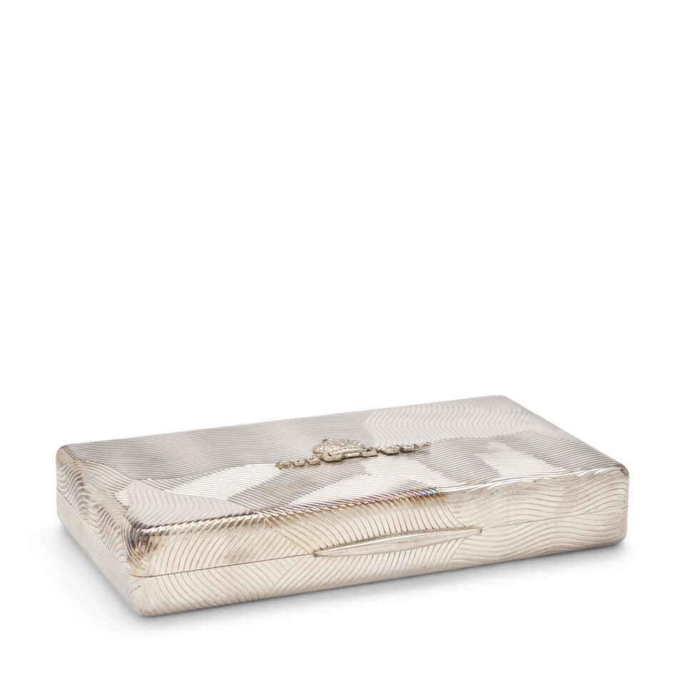 Faberge Sterling Silver Humidor, - 5