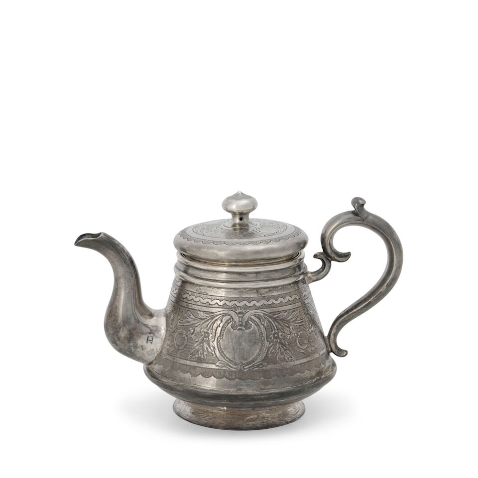 Russian .875 Silver Bachelor's Teapot, - 2