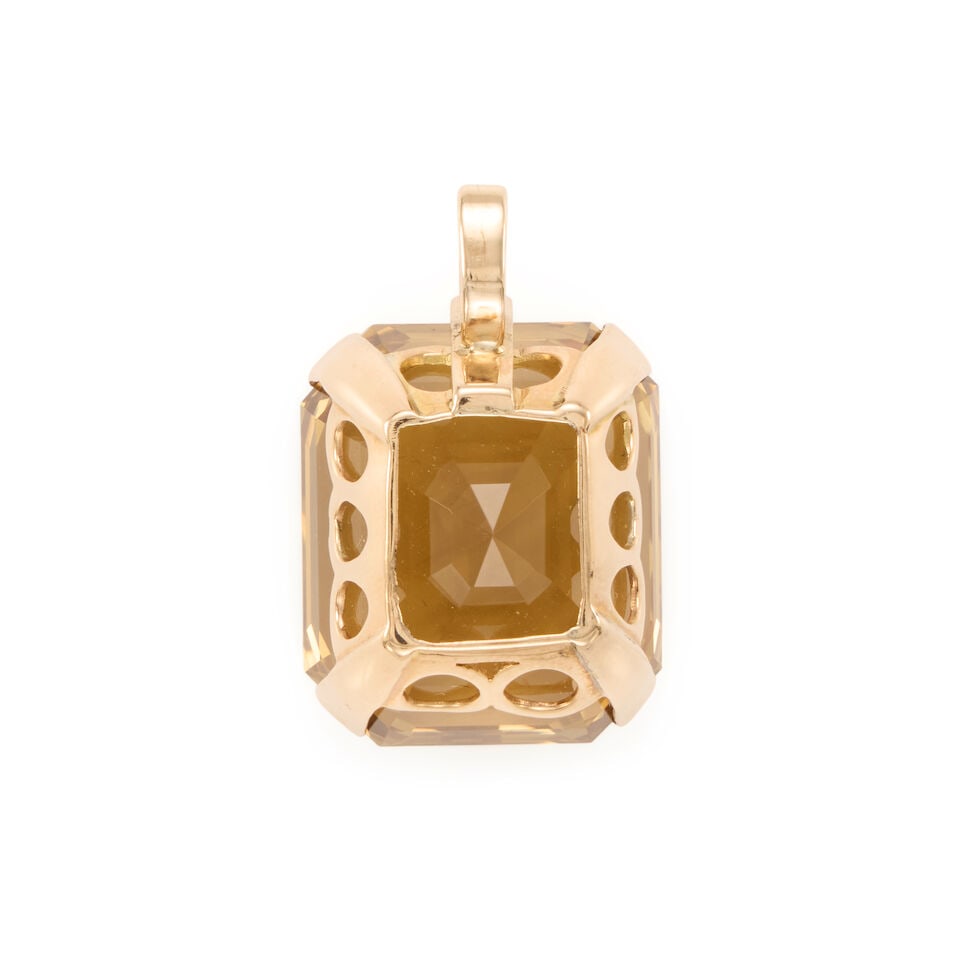 14K GOLD AND CITRINE PENDANT - 2