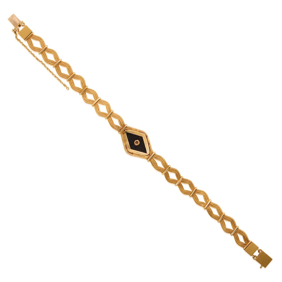 GOLD, ONYX, AND DIAMOND BRACELET - 2