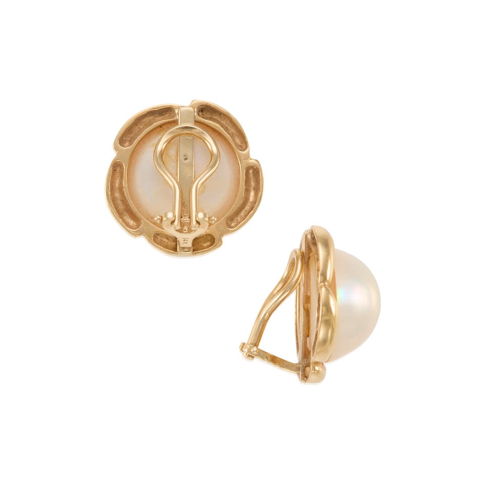 14K GOLD AND CULTURED PEARL EARRINGS - 2