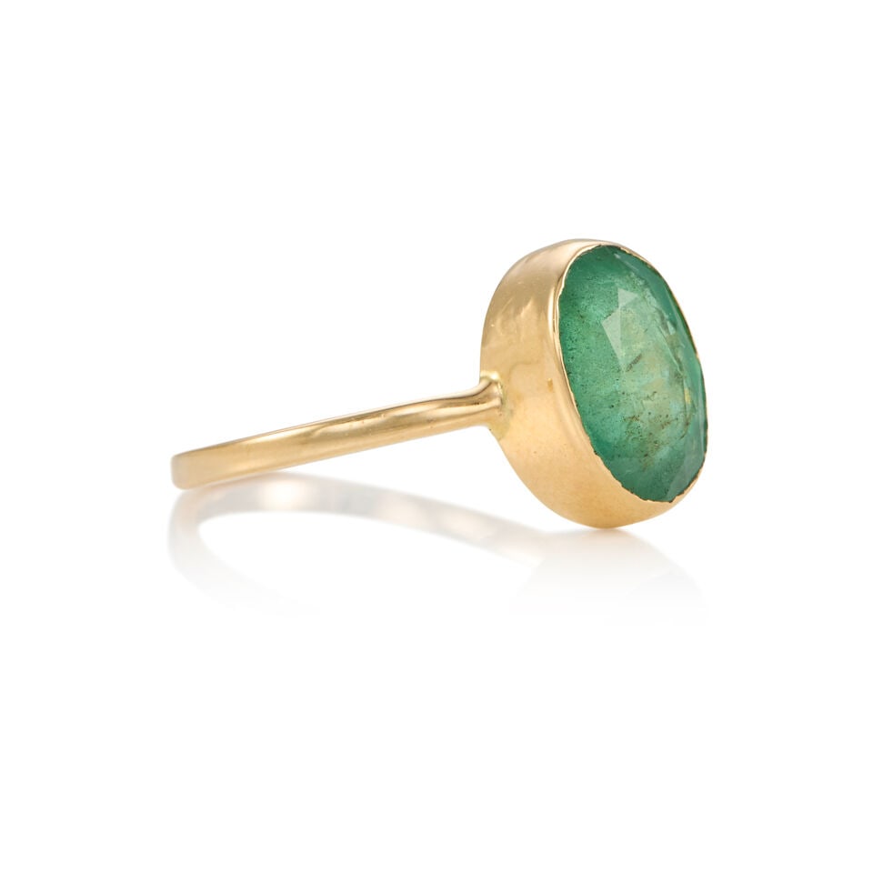 14K GOLD AND EMERALD RING - 2