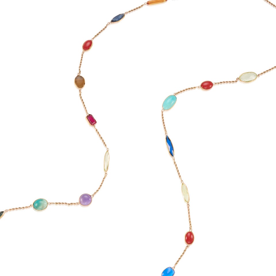 14K GOLD AND GEM-SET NECKLACE - 2