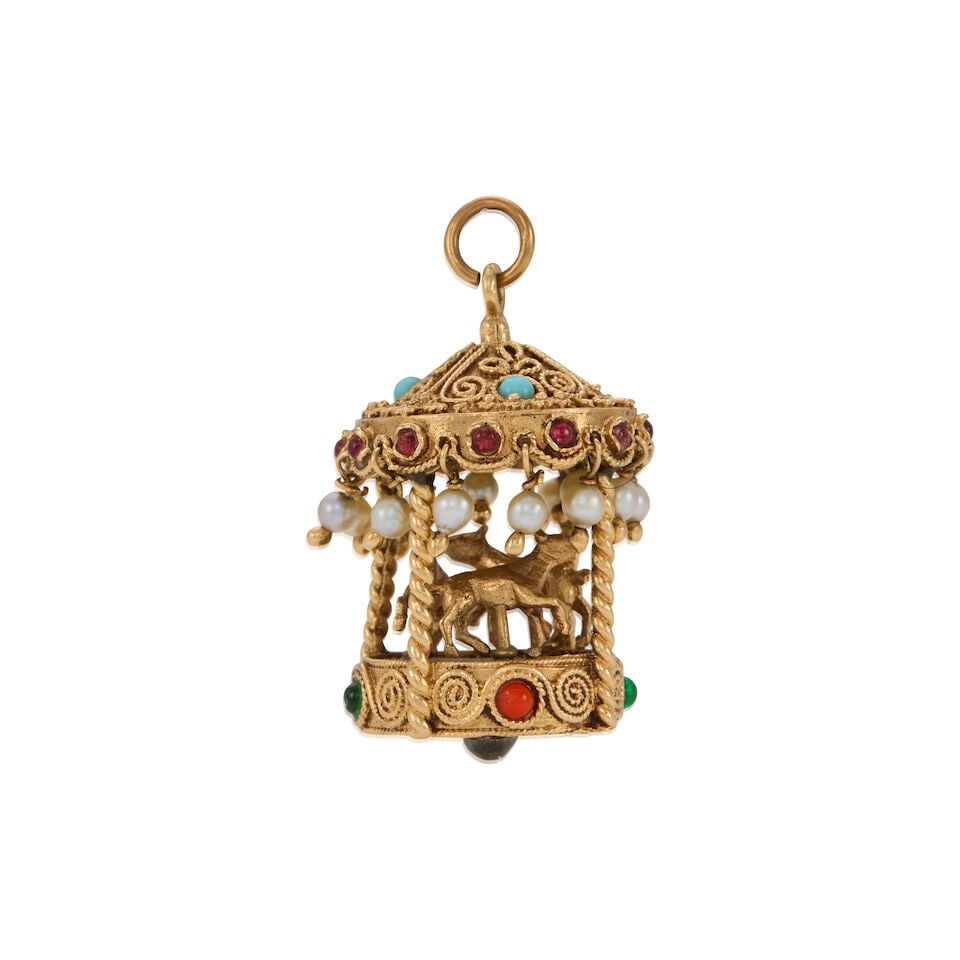 14K GOLD CAROUSEL CHARM/PENDANT - 2