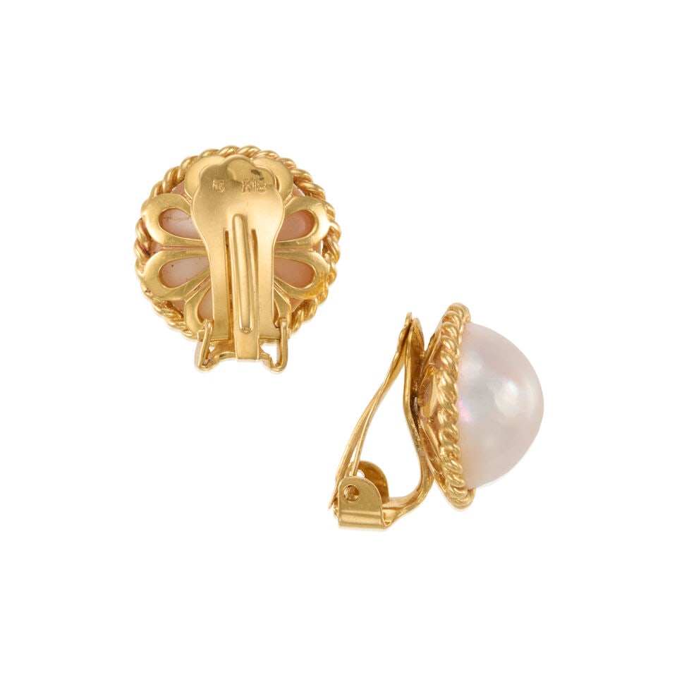 MIKIMOTO: 18K GOLD AND CULTURED PEARL EARRINGS - 3