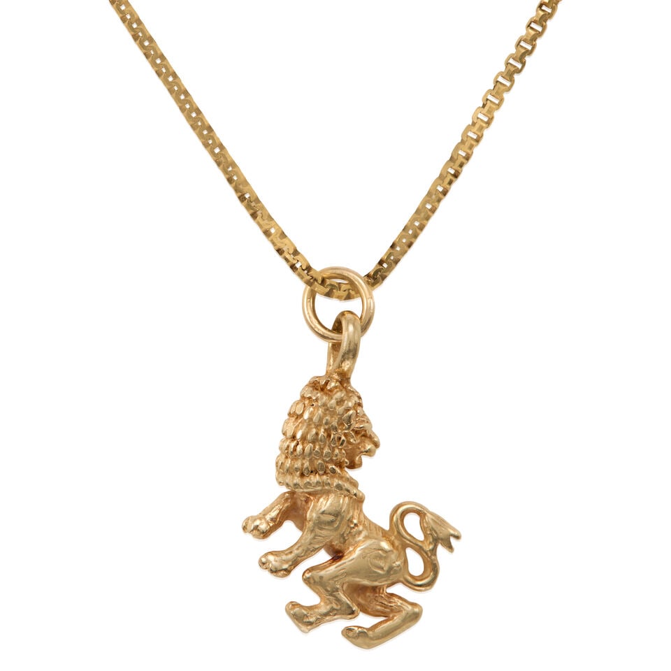 GOLD LION PENDANT NECKLACE - 2