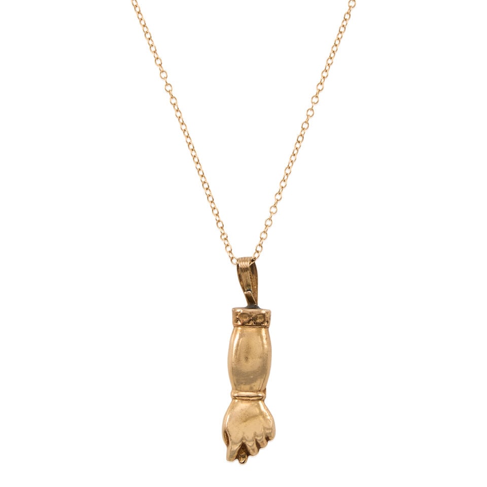 12K GOLD FIGA PENDNT NECKLACE - 2