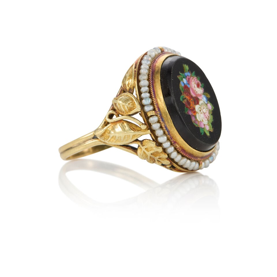 14K GOLD AND MICROMOSAIC RING - 2