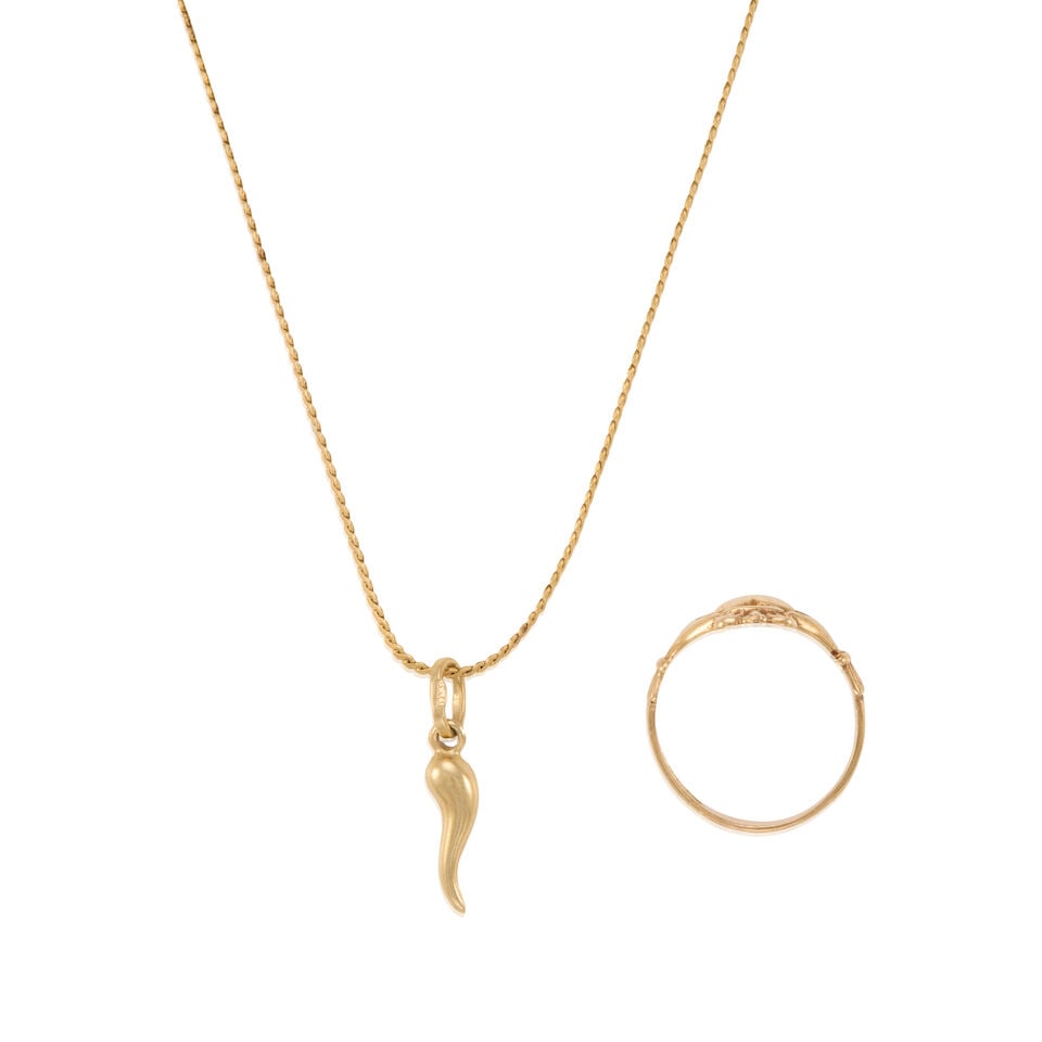 GOLD RING AND PENDANT NECKALCE - 3
